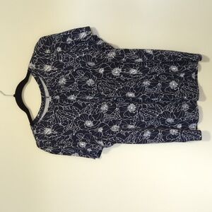 Navy floral blouse, Loft outlet (L)